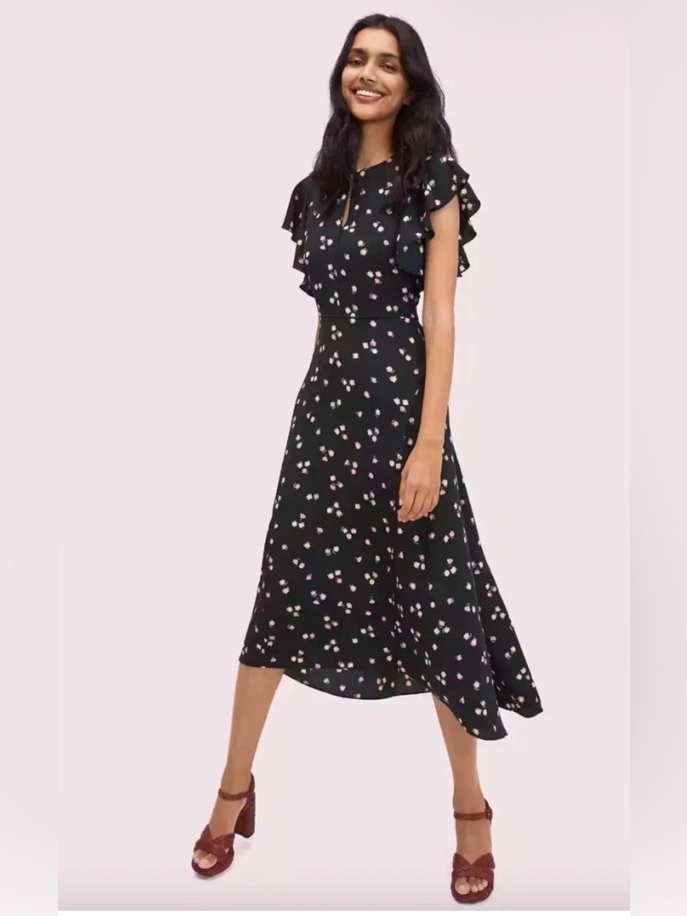 Kate Spade Daisy Toss Flutter Sleeve Dress